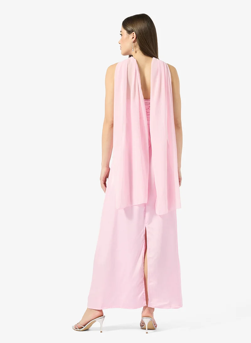 Ginger Boutique Bandeau Bodycon Dress with Scarf Detail